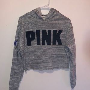 Pink Cropped Hoodie